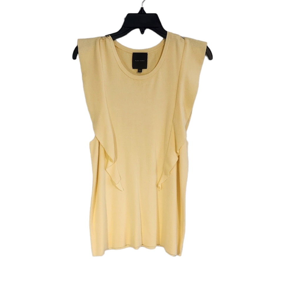 Alex Marie Women's sleeveless light pastel Yellow Top Size L